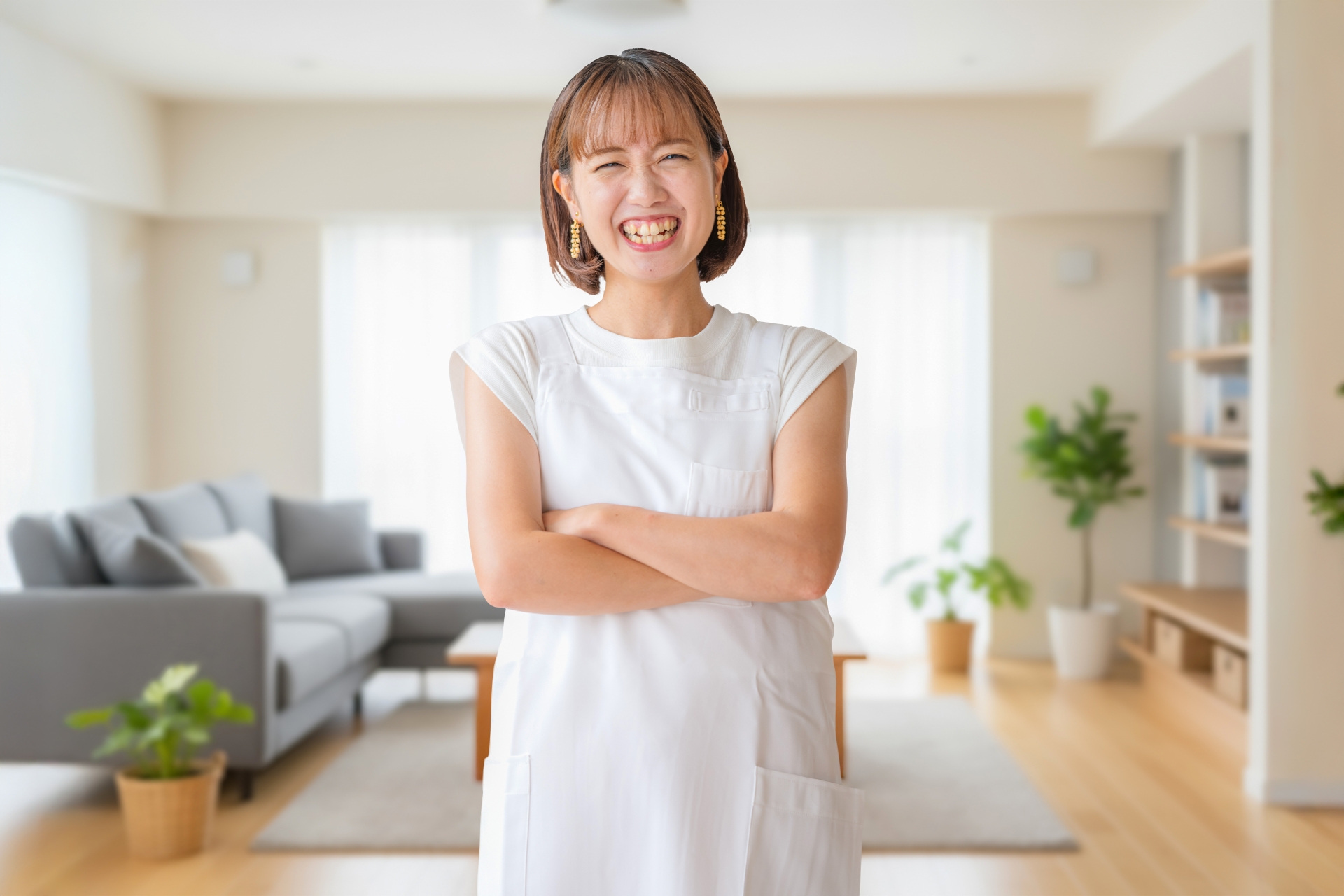 優しい笑顔の主婦